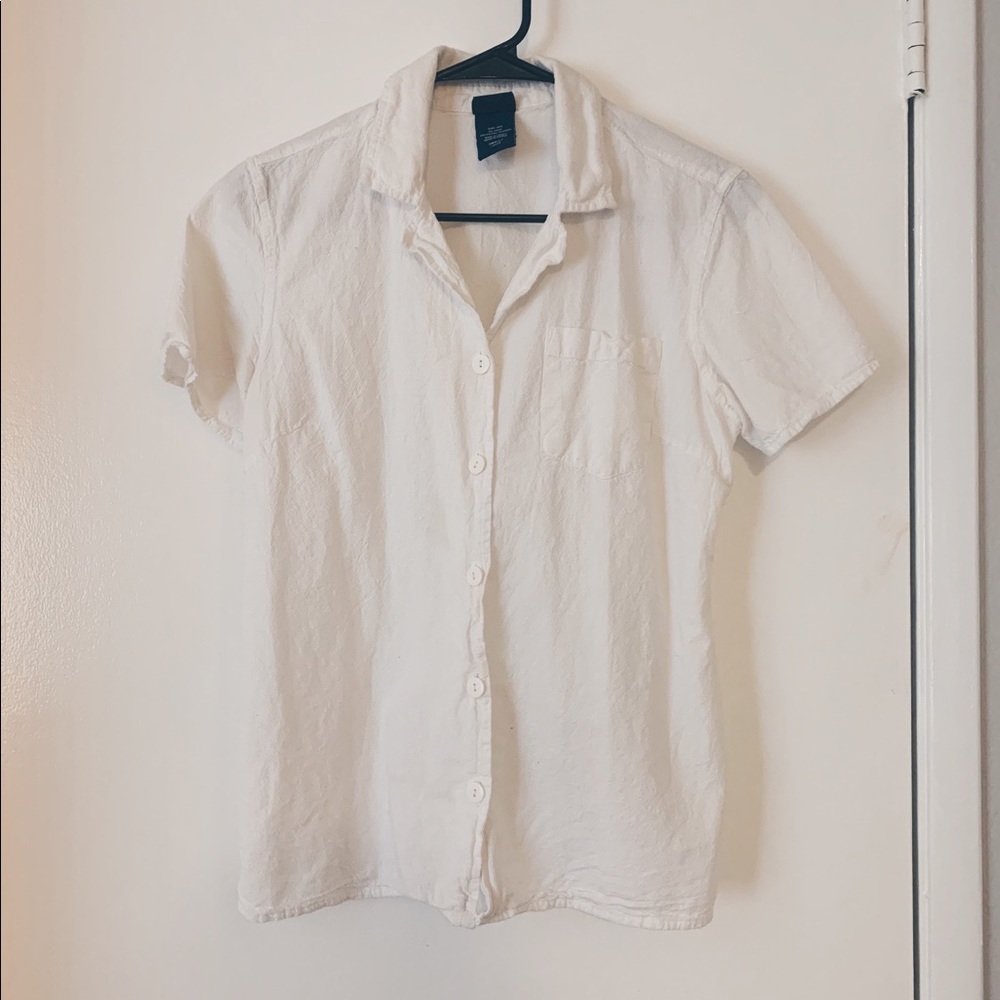 White Notch Collar Shirt - Picture 1 of 6